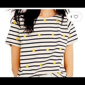 Striped cropped madewell shirt size medium